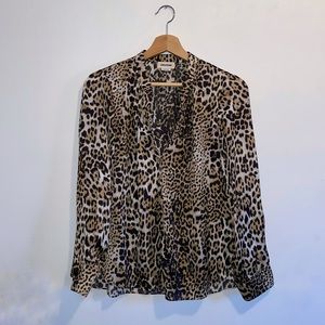 Zadig & Voltaire Leopard Print Blouse - Black and Tan